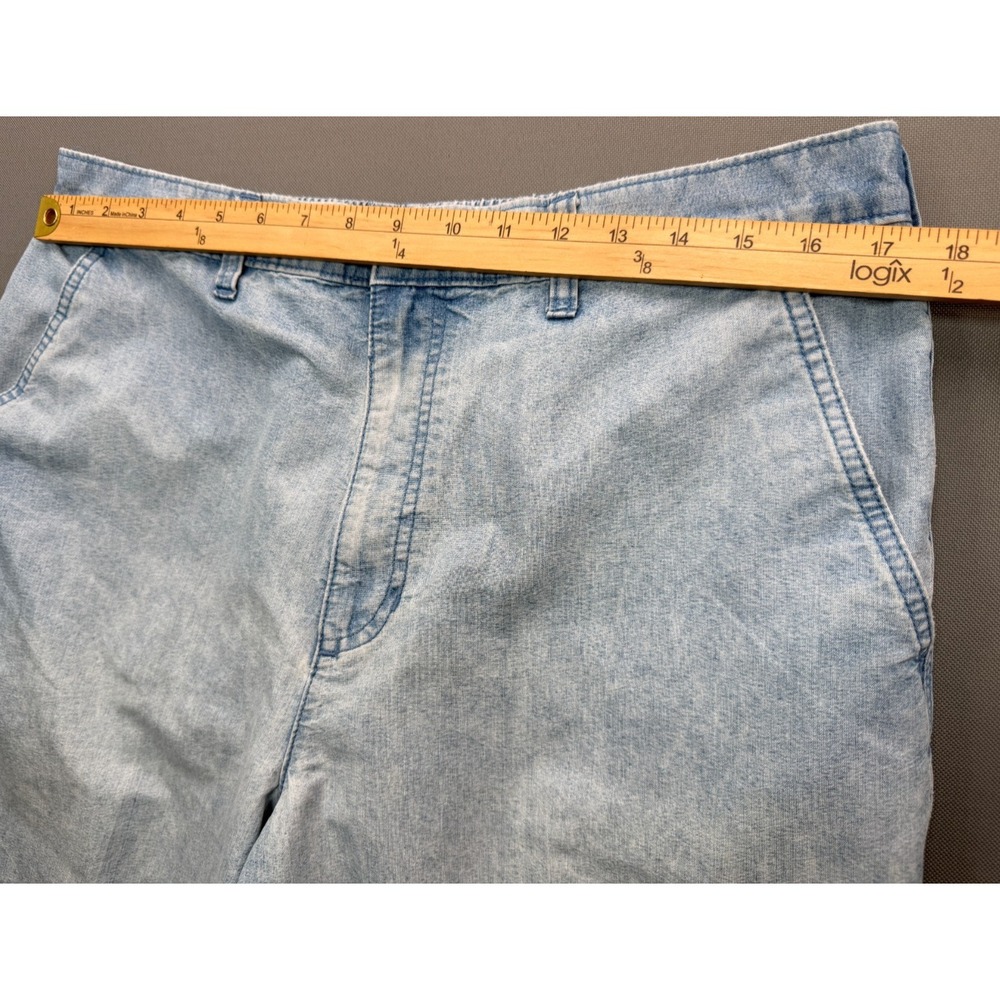 David Taylor Elastic Waist Denim Pants Light Wash Casual Blue Jeans | Mens 36x30 - Picture 7 of 13